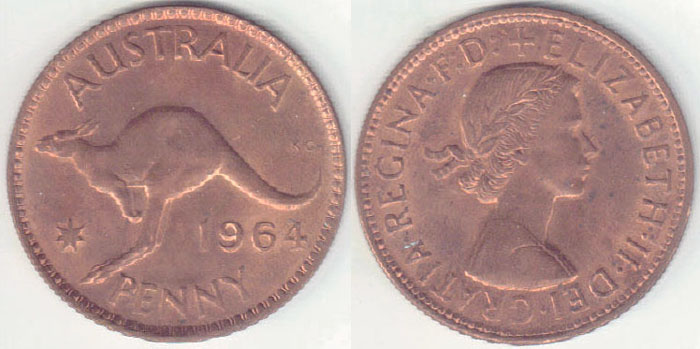 1964 Australia Penny (EF-aUnc)